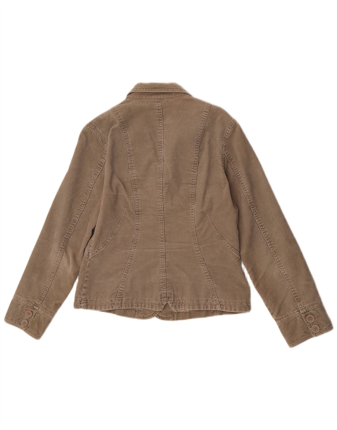 Monsoon Womens 2 Button Corduroy Blazer Jacket UK 12 Medium Beige Cotton