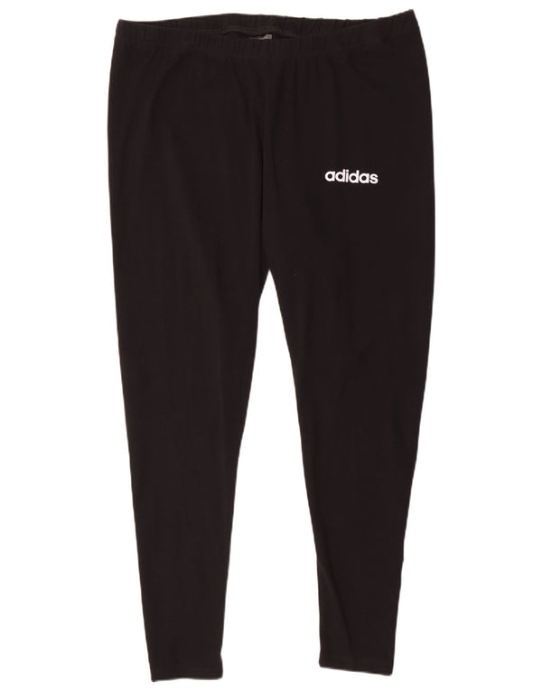 Adidas Womens Leggings UK 28/30 3XL Black Cotton