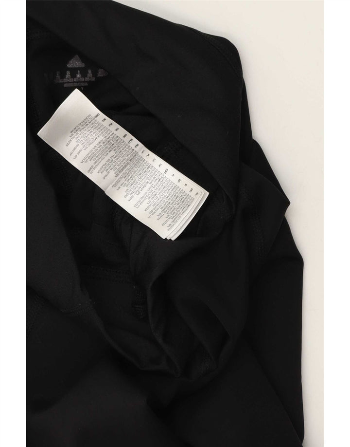 Adidas Womens Capri Leggings UK 8 Small Black Polyester