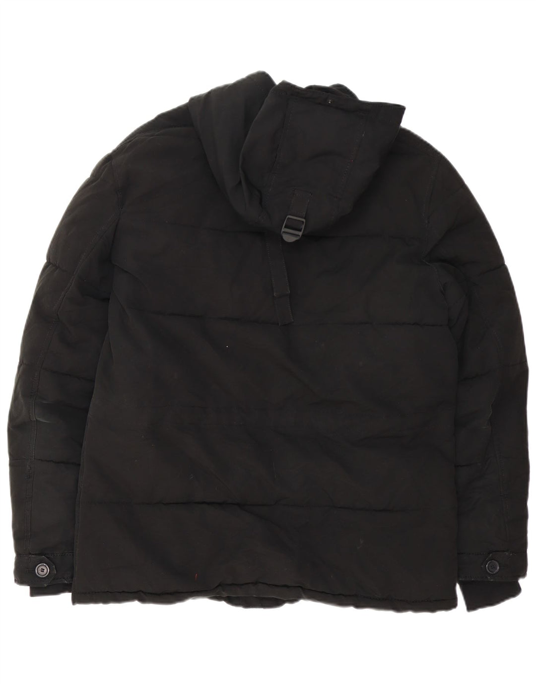 Zara Mens Hooded Padded Jacket UK 38 Medium Black