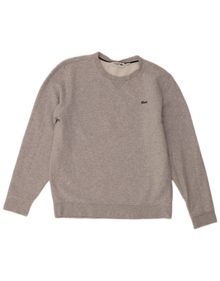 Lacoste Mens Sweatshirt Jumper Size 4 Medium Grey Flecked Cotton