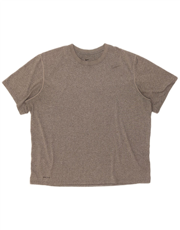 Nike Mens Dri Fit T-Shirt Top 2XL Grey Flecked Polyester