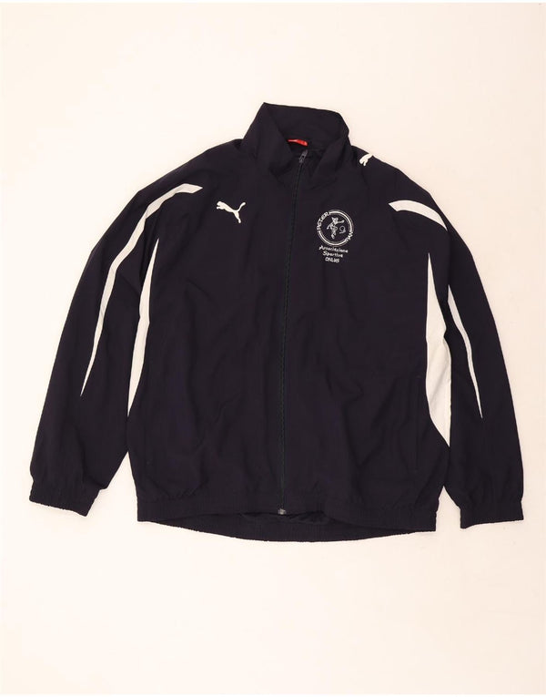 Puma Mens Graphic Tracksuit Top Jacket 2XL Navy Blue Colourblock Polyester