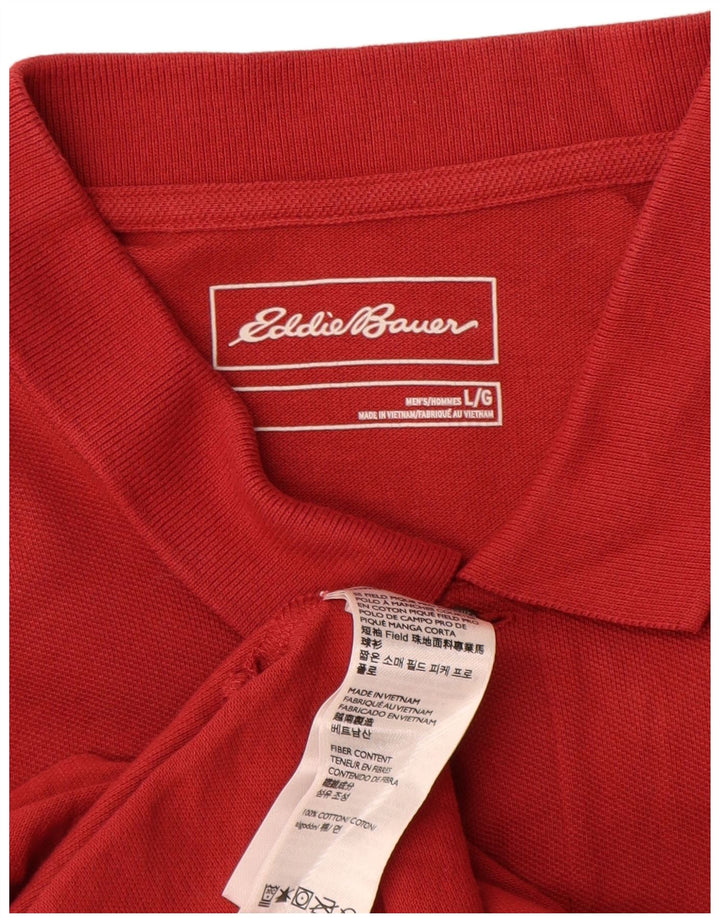 Eddie Bauer Mens Polo Shirt Large Red Cotton