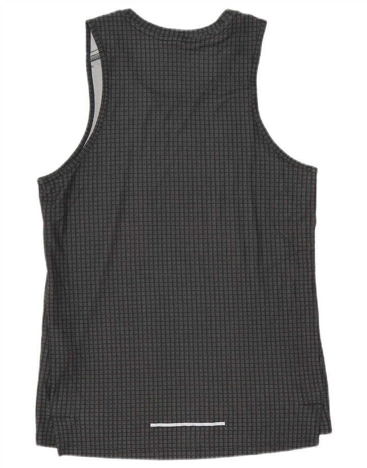 Nike Mens Dri Fit Vest Top Small Grey Check Polyester
