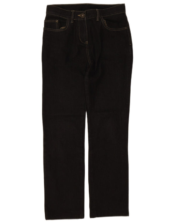 Marks & Spencer Womens Straight Jeans UK 8 Small W26 L27 Black Cotton