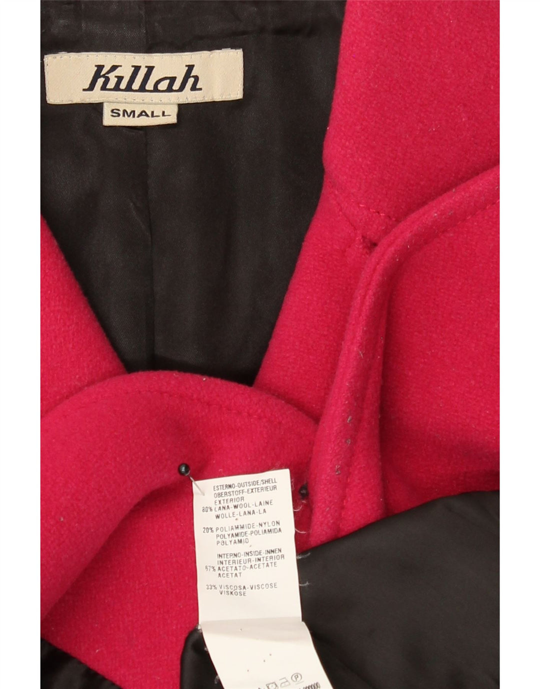 KILLAH Womens Overcoat UK 10 Small Pink Wool
