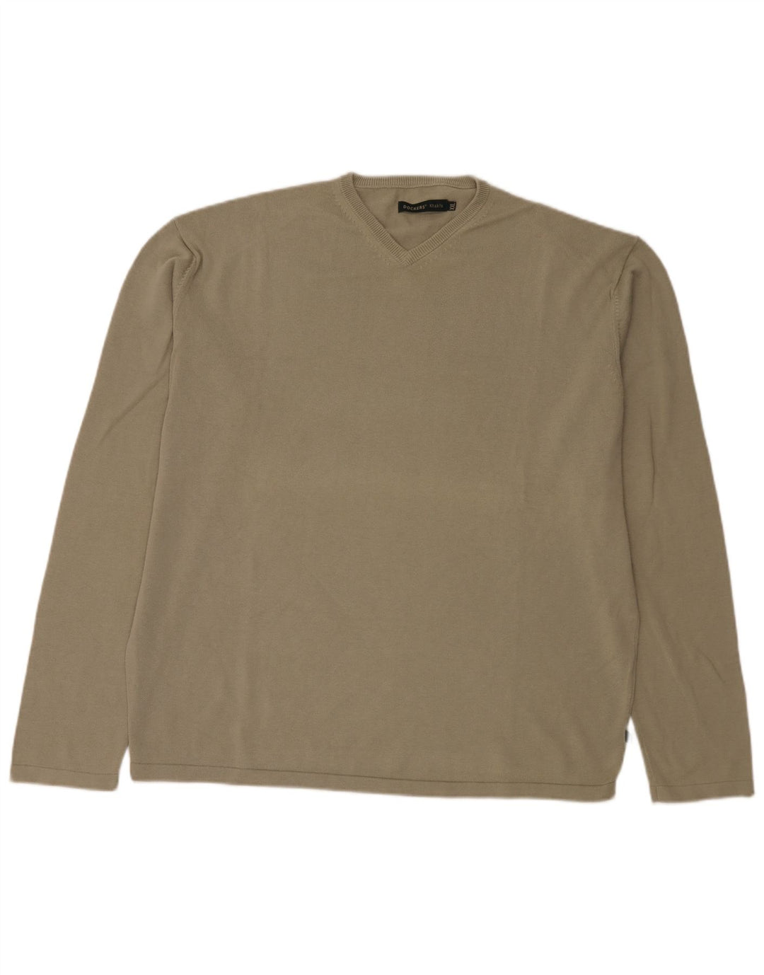 Dockers Mens Khakis V-Neck Jumper Sweater 2XL Khaki