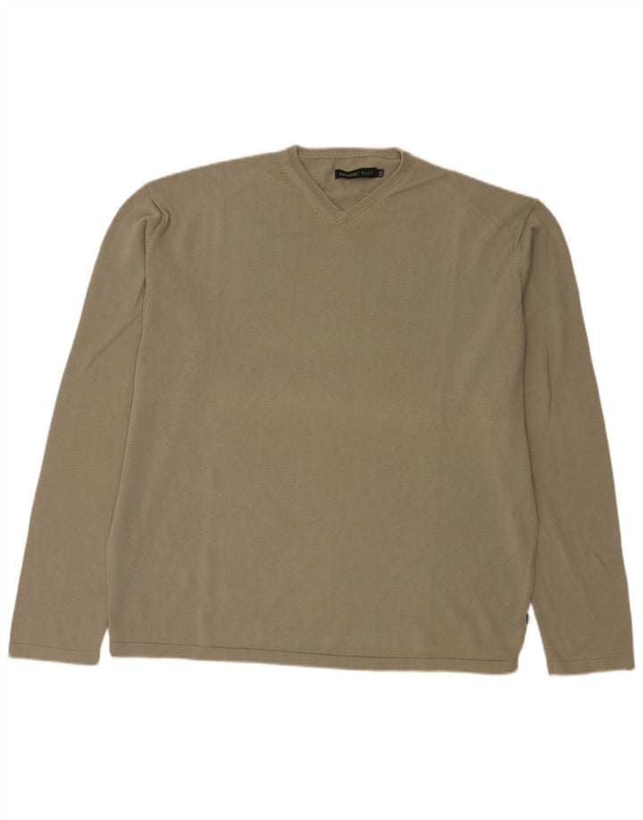 Dockers Mens Khakis V-Neck Jumper Sweater 2XL Khaki