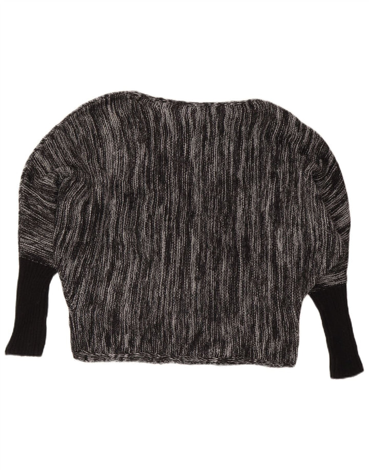 CALVIN KLEIN JEANS Womens Boat Neck Jumper Sweater UK 6 XS Grey Flecked