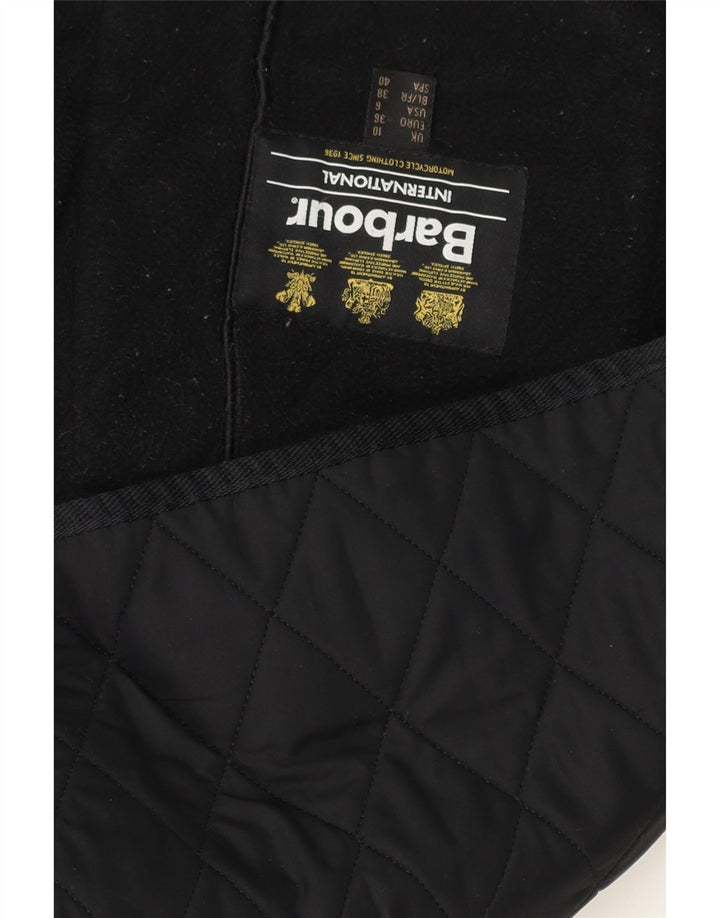 BARBOUR Womens Oversized Quilted Jacket UK 10 Small Black Vintage Barbour and Second-Hand Barbour from Messina Hembry 