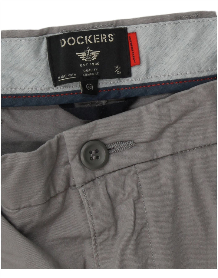 DOCKERS Mens Chino Shorts W42 2XL  Grey Cotton