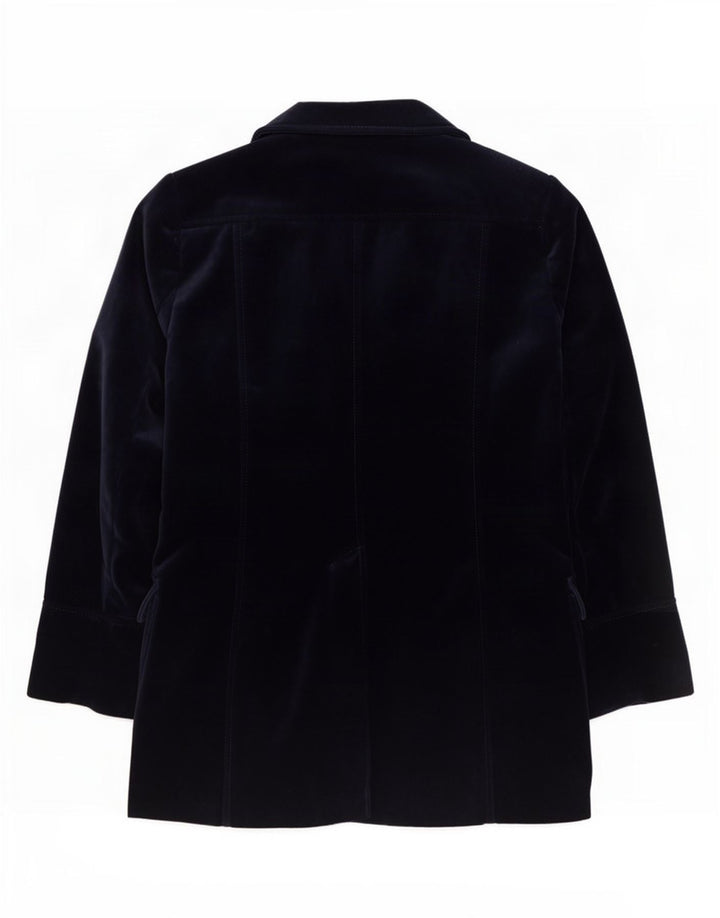 Valentino Womens Double Breasted Coat Size 42 Small Navy Blue