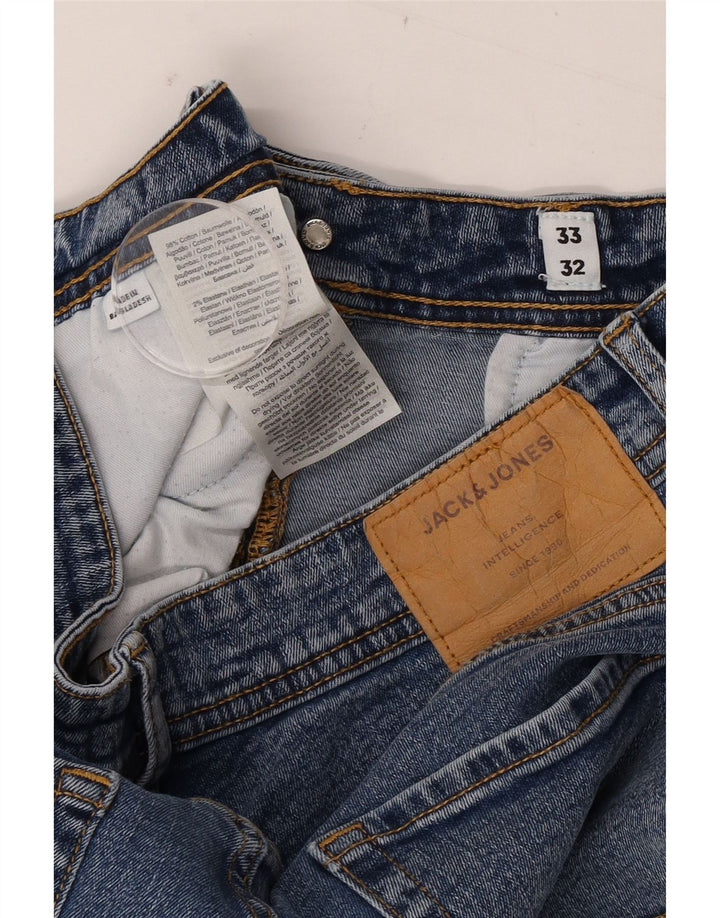 JACK & JONES Mens Slim Jeans W33 L32 Blue Cotton