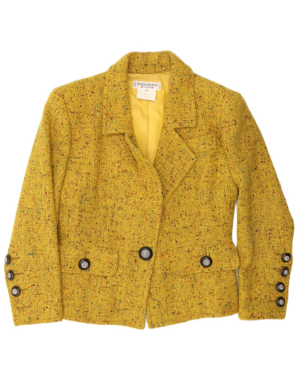 Yves Saint Laurent Womens Blazer Jacket EU 38 Medium Yellow Flecked