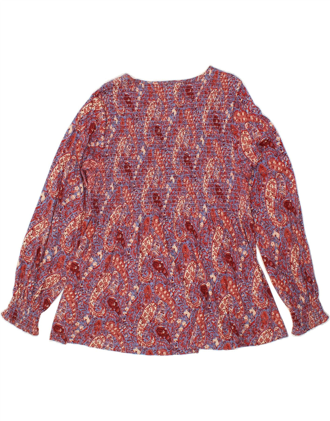 FAT FACE Womens Blouse Top UK 12 Medium  Maroon Paisley Cotton Vintage Fat Face and Second-Hand Fat Face from Messina Hembry 