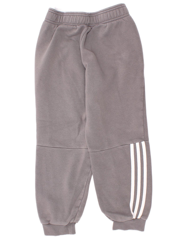 Adidas Boys Tracksuit Trousers Joggers 9-10 Years Grey Cotton