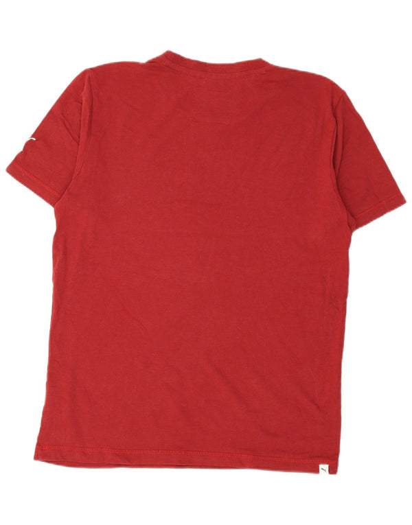 PUMA Mens Graphic T-Shirt Top Medium Red Cotton