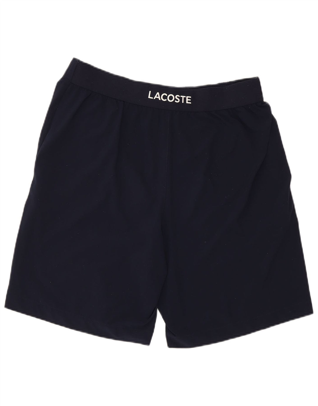 Lacoste Mens Graphic Sport Shorts Size 4 Medium Navy Blue Polyester