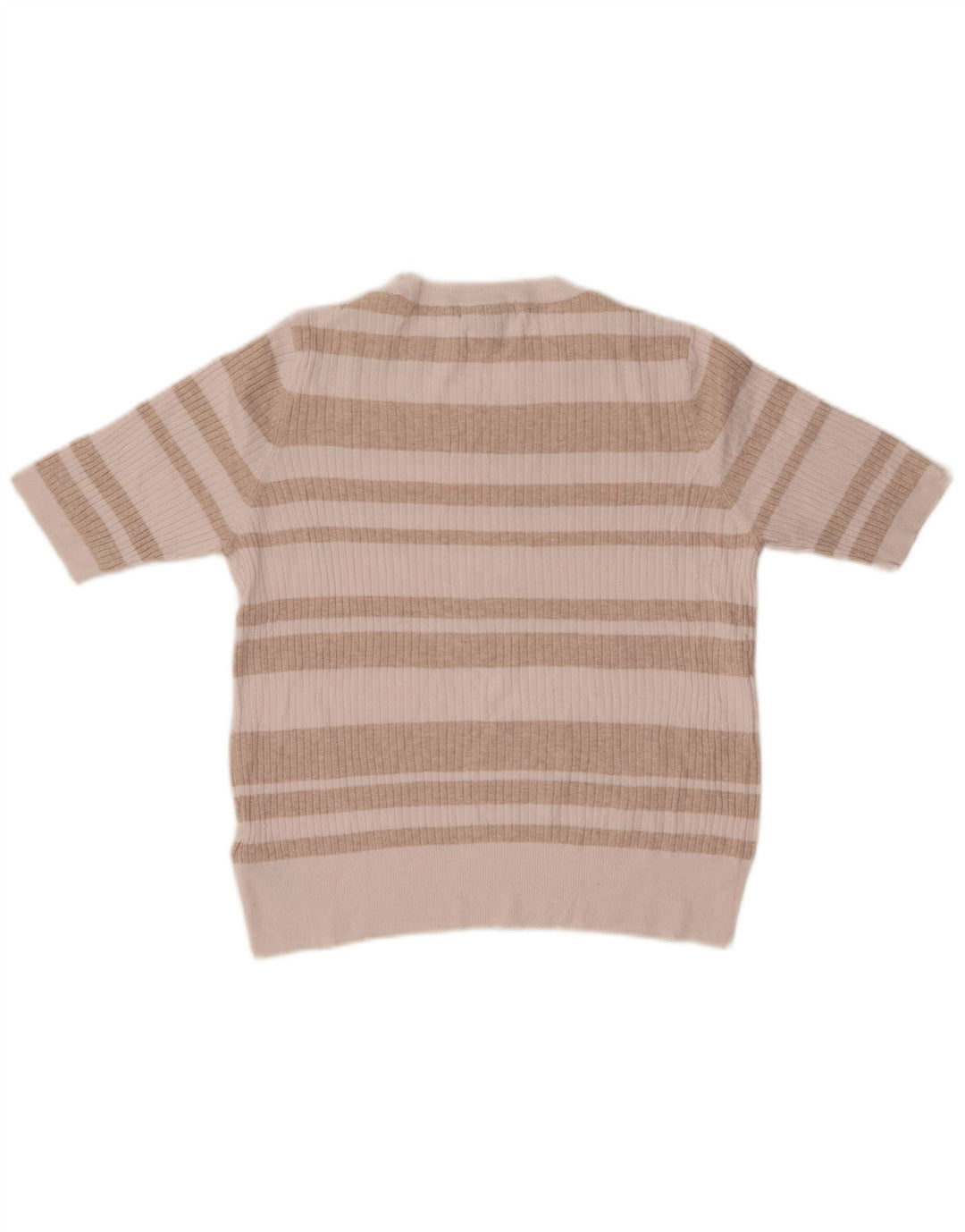 MARKS & SPENCER Womens Crop Crew Neck Jumper Sweater UK 16 Large Beige