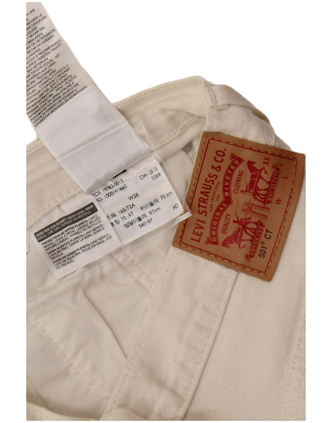 LEVI'S Womens 501 Distressed Denim Shorts W28 Medium  White Cotton