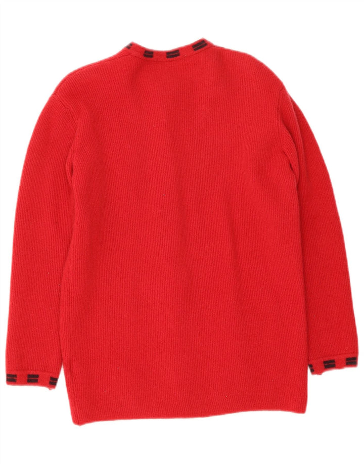 WINDSMOOR Womens Cardigan Sweater UK 10 Small Red Lambswool