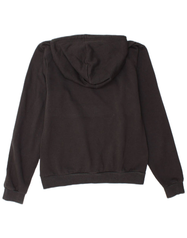 Puma Womens Graphic Hoodie Jumper UK 12 Medium Black Cotton