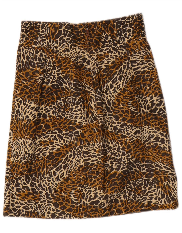 VINTAGE Womens 2 Piece Skirt Set UK 14 Medium W24  Brown Animal Print