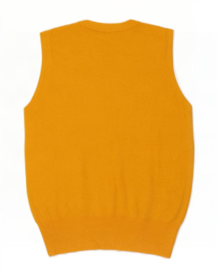 Zara Womens Vest Tank Top UK 12 Medium Yellow Viscose