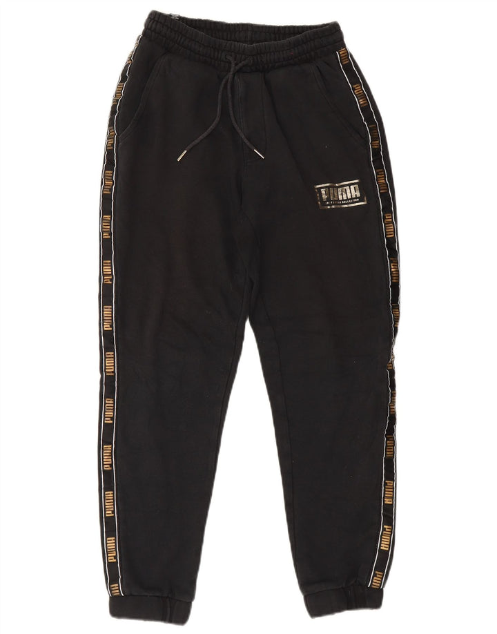 Puma Womens Graphic Tracksuit Trousers Joggers Small Black