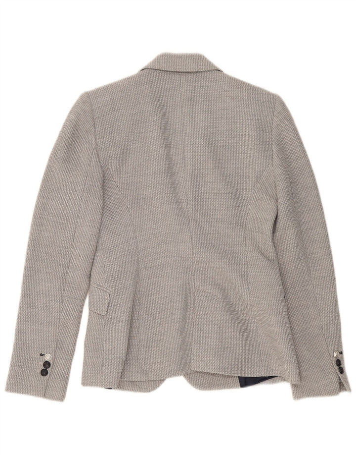 Zara Womens 2 Button Blazer Jacket UK 10 Small Grey Viscose