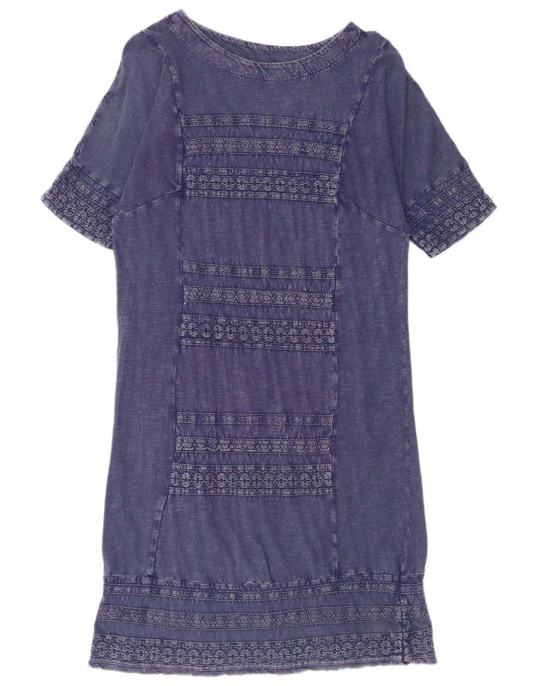 White Stuff Womens Shift Dress UK 12 Medium Navy Blue Cotton
