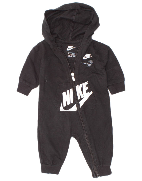 Nike Baby Boys Graphic Hooded Jumpsuit 3-6 Months Black Cotton