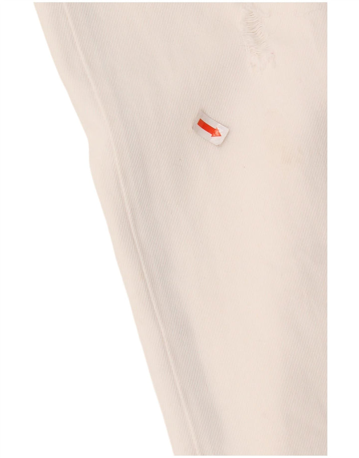 TOMMY HILFIGER Womens Distressed Straight Jeans W29 L28 White Cotton