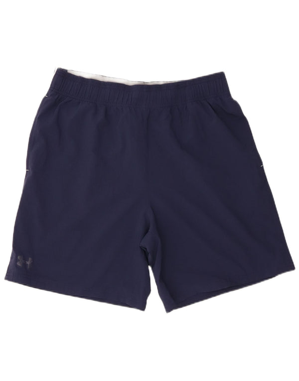 Under Armour Mens Graphic Sport Shorts Large  Navy Blue Polyester