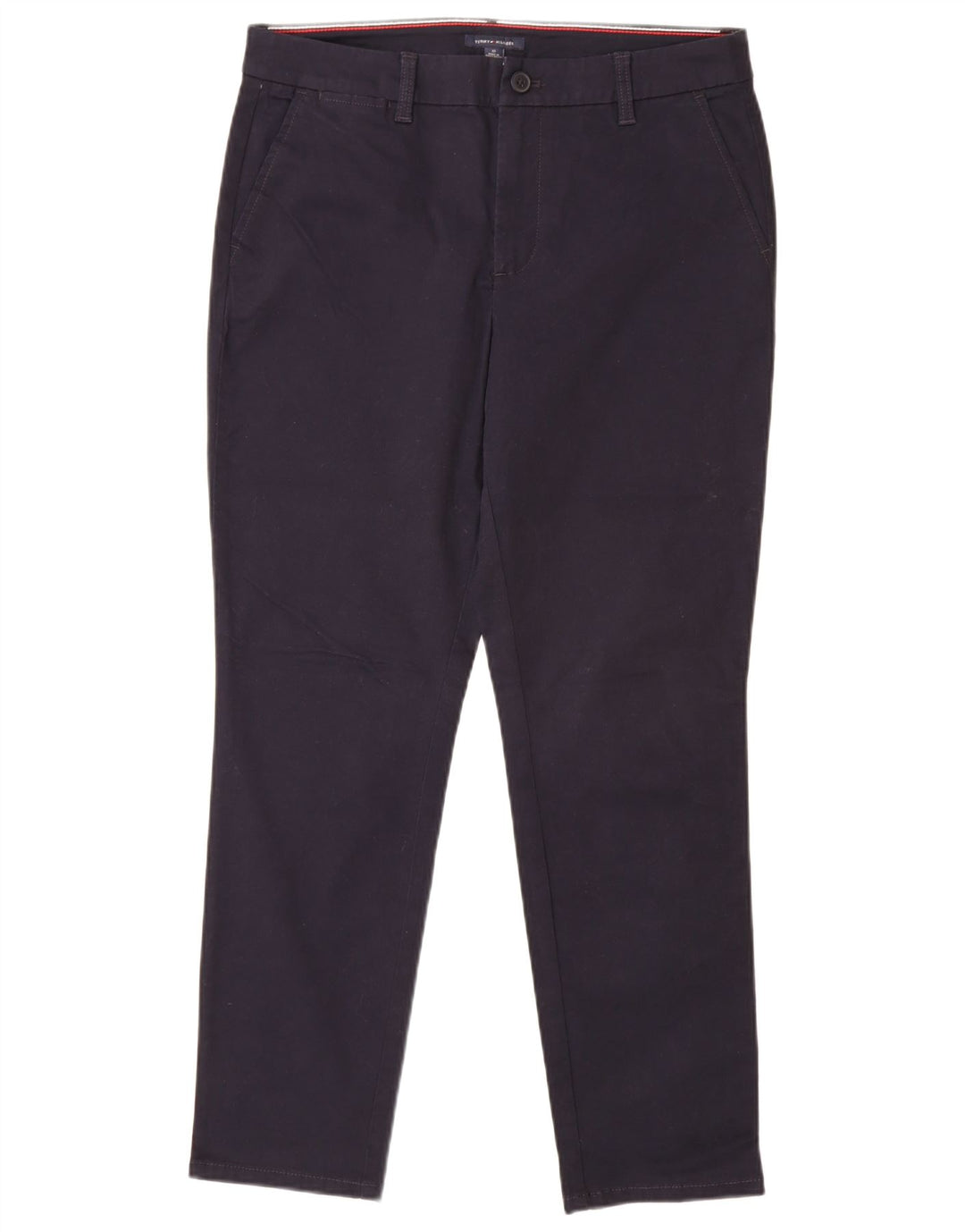 TOMMY HILFIGER Womens Slim Chino Trousers US 10 Large W32 L29 Navy Blue