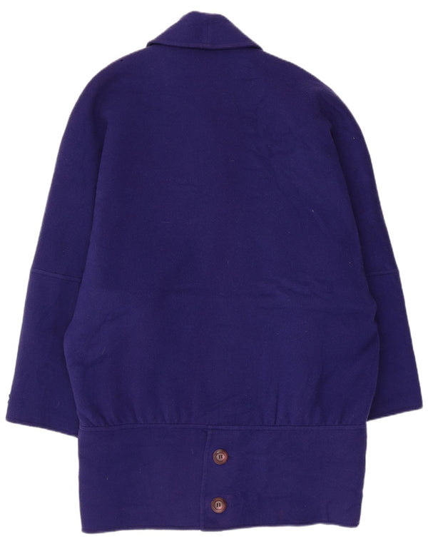 Vintage Womens Oversized Double Breasted Coat IT 42 Medium Purple Wool