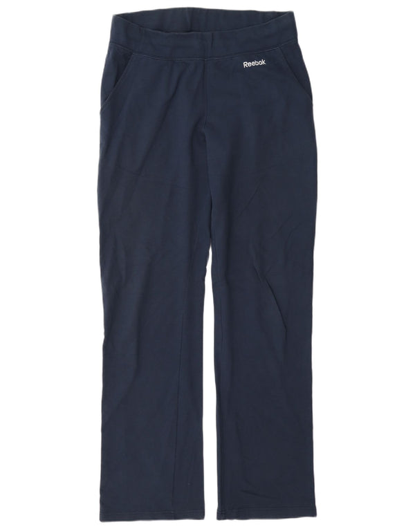 Reebok Womens Tracksuit Trousers UK 14 Large Navy Blue Cotton