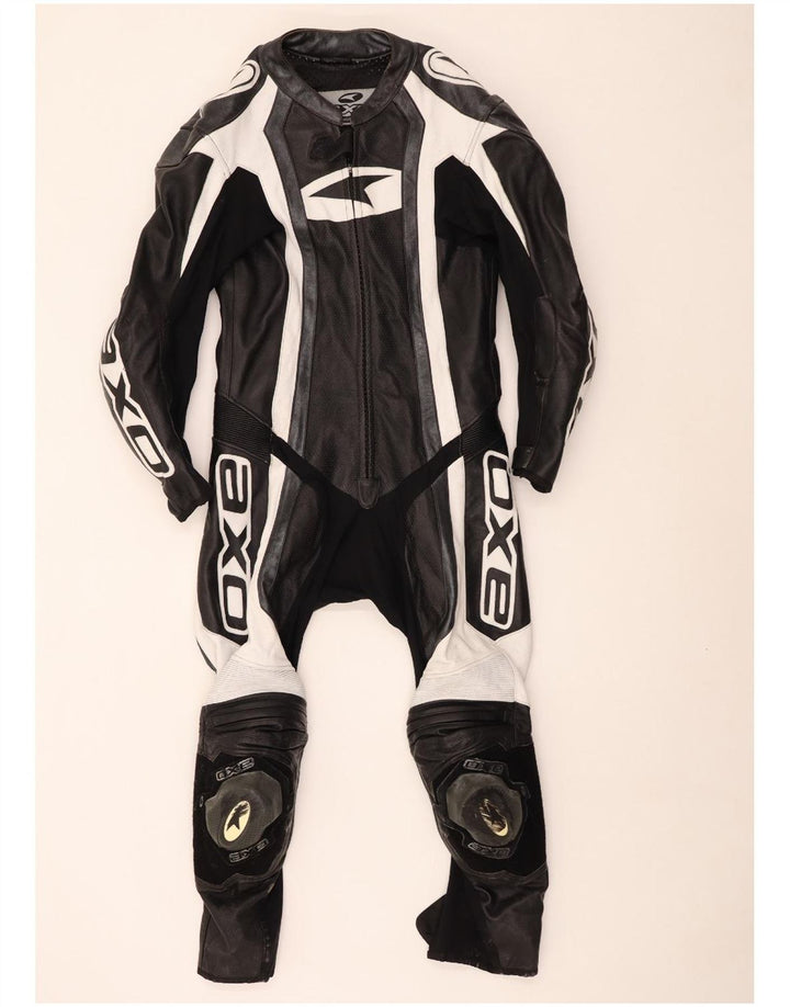 AXO Boys Graphic Jumpsuit 10-11 Years Black Colourblock Leather Motorcycle