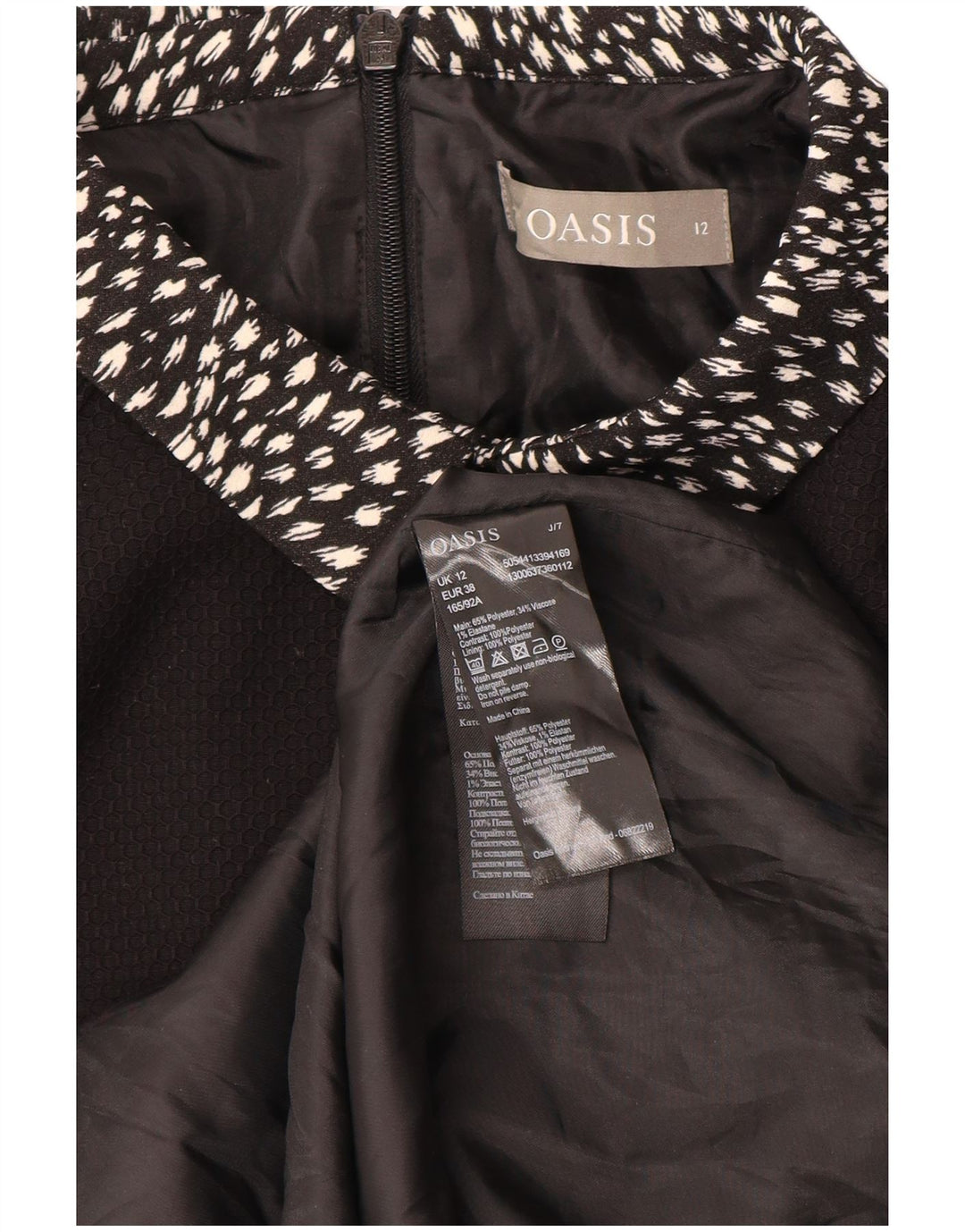 OASIS Womens Sheath Dress UK 12 Medium Black Polyester