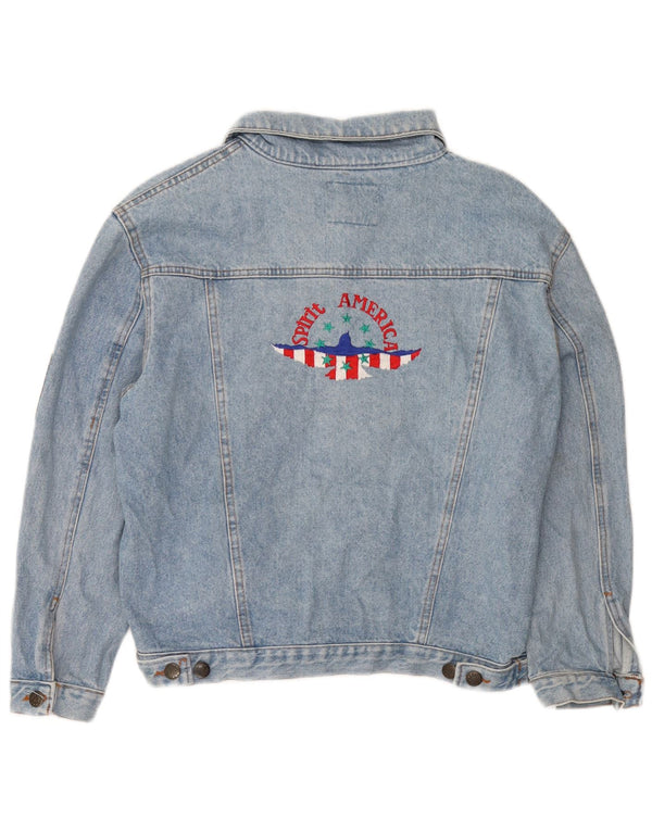 Vintage Boys Graphic Denim Jacket 11-12 Years Blue