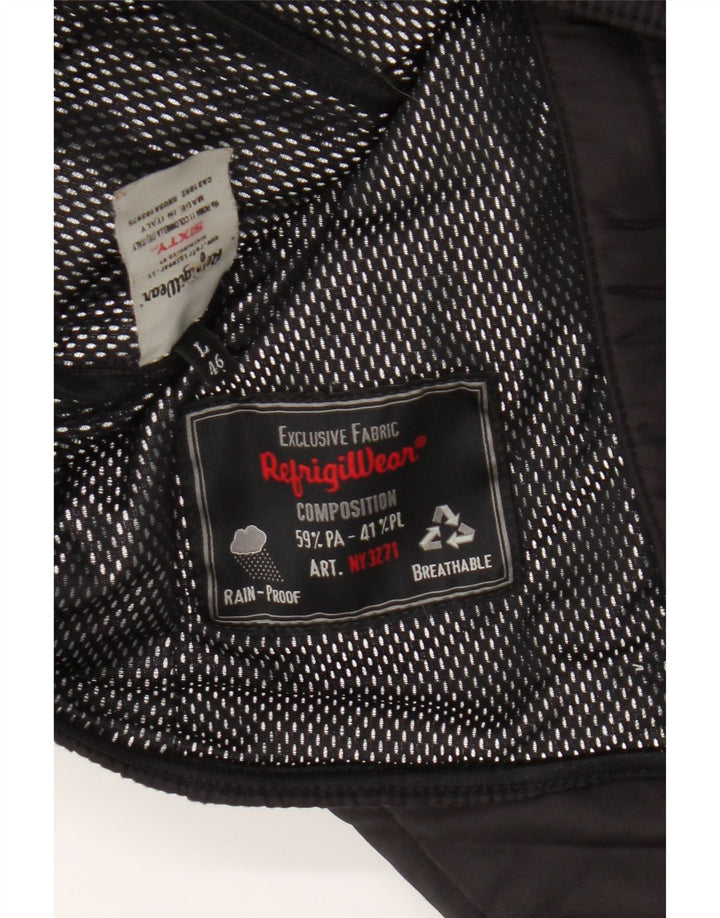 Refrigiwear Womens Hooded Windbreaker Jacket UK 16 Large Black Polyamide