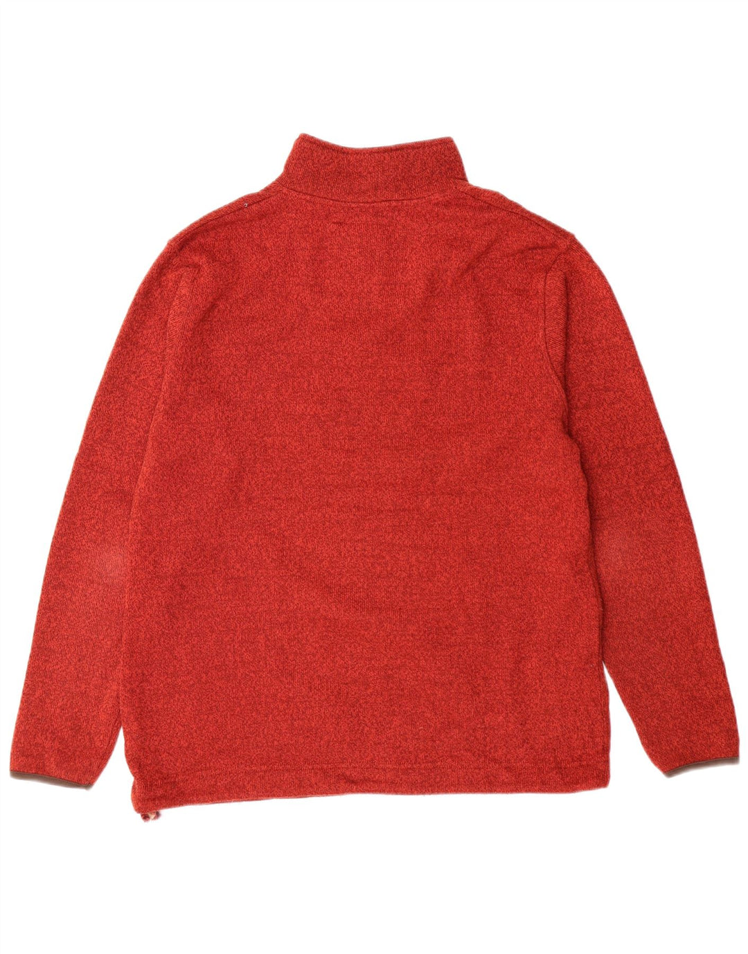 Weird Fish Mens Zip Neck Sweatshirt Jumper Large Red Flecked Polyester