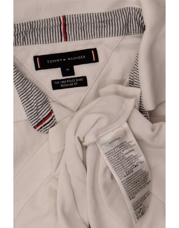 Tommy Hilfiger Mens Regular Fit Polo Shirt Medium White Cotton