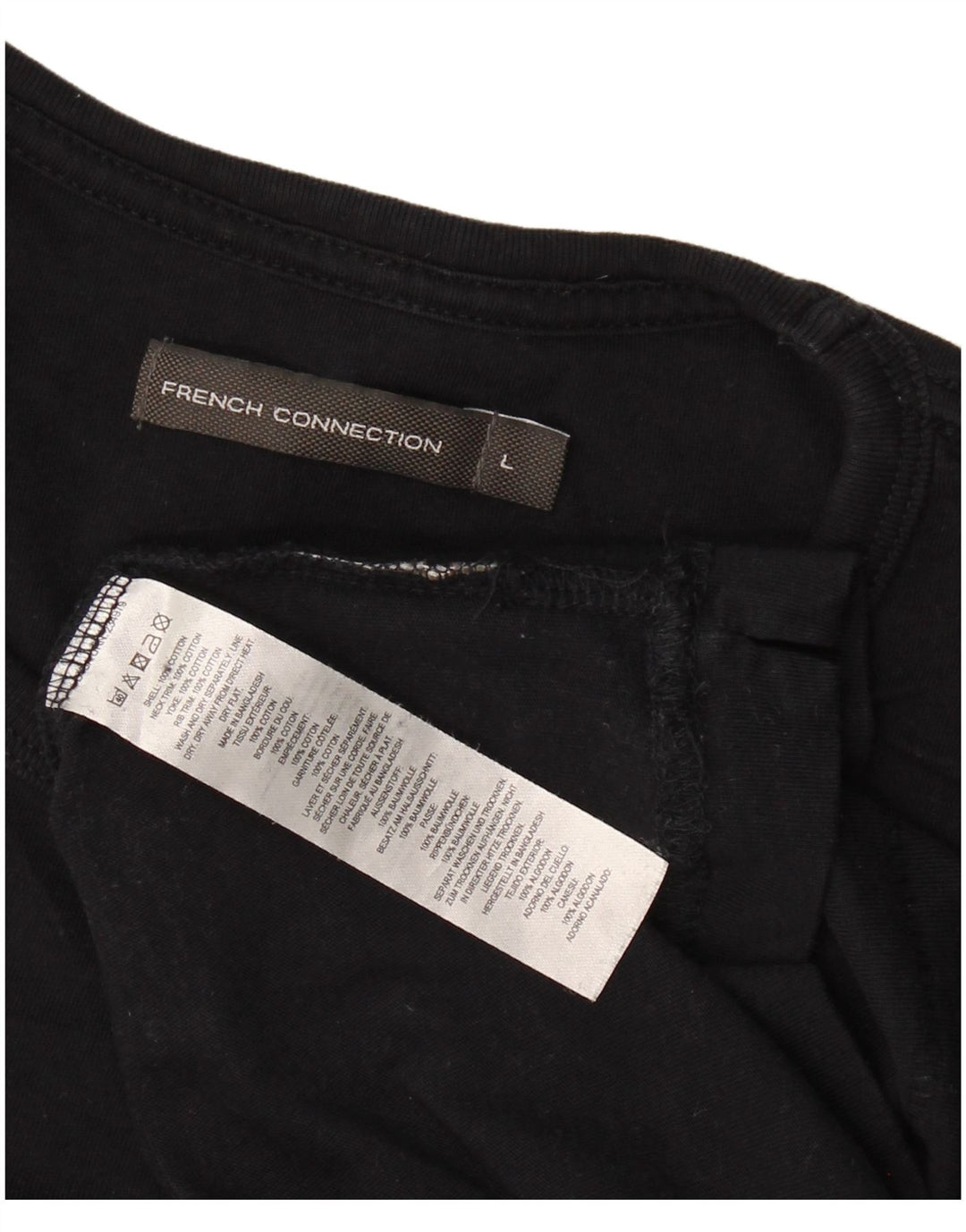 FRENCH CONNECTION Mens T-Shirt Top Large Black Cotton