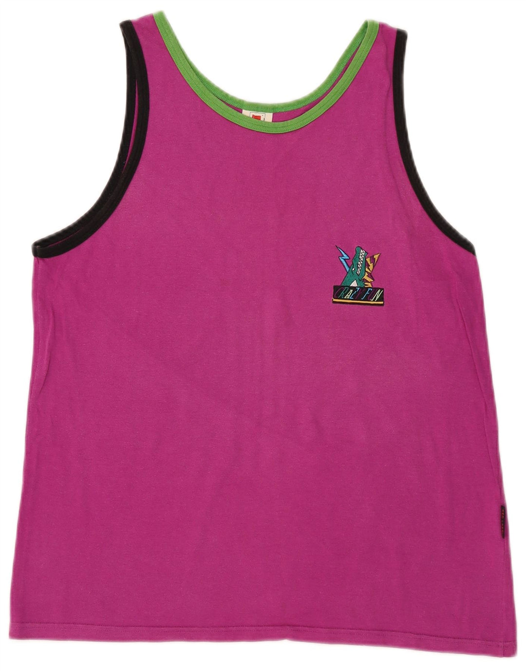 VINTAGE Womens Vest Top IT 48 XL Pink Cotton