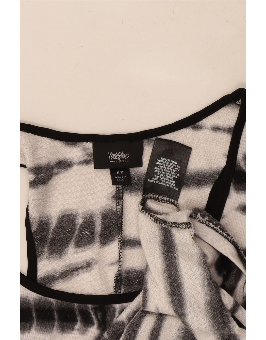 MOSSIMO Womens Sleeveless T-Shirt Dress UK 12 Medium White Tie Dye