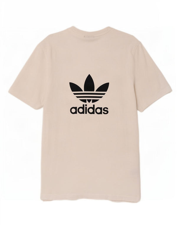 Adidas Mens Graphic T-Shirt Top Medium White Cotton