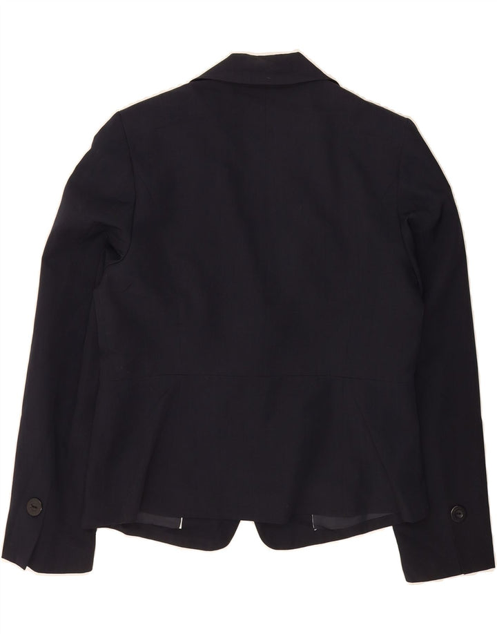 MARKS & SPENCER Womens 1 Button Blazer Jacket UK 14 Large Navy Blue Vintage Marks & Spencer and Second-Hand Marks & Spencer from Messina Hembry 
