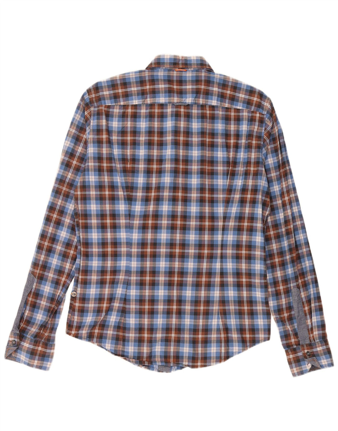 HUGO BOSS Mens Shirt Medium Blue Check Cotton